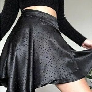 NWT FREE PEOPLE Elegant Black Satin Skirt